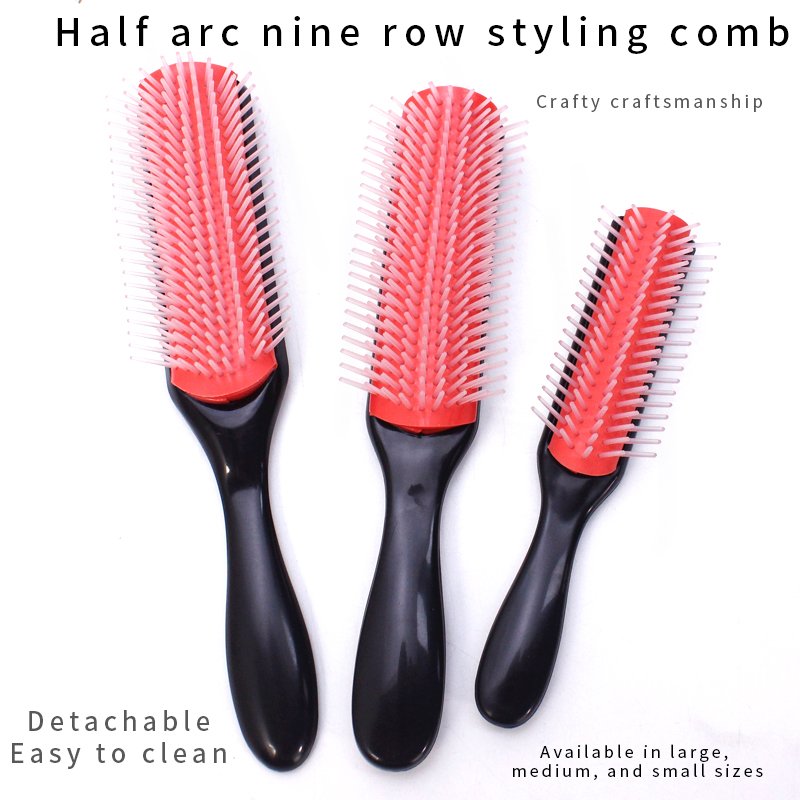 popularity product nylon teeth hair brush detachable rubber comfortable hair styling brush brosse a cheveux