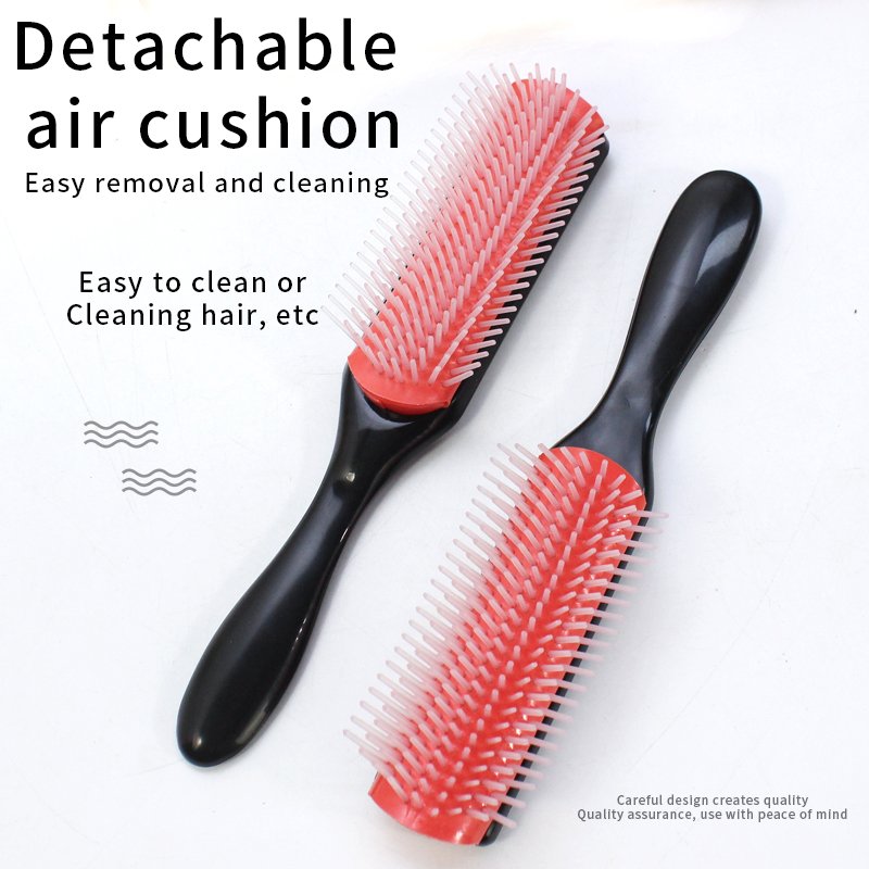 popularity product nylon teeth hair brush detachable rubber comfortable hair styling brush brosse a cheveux