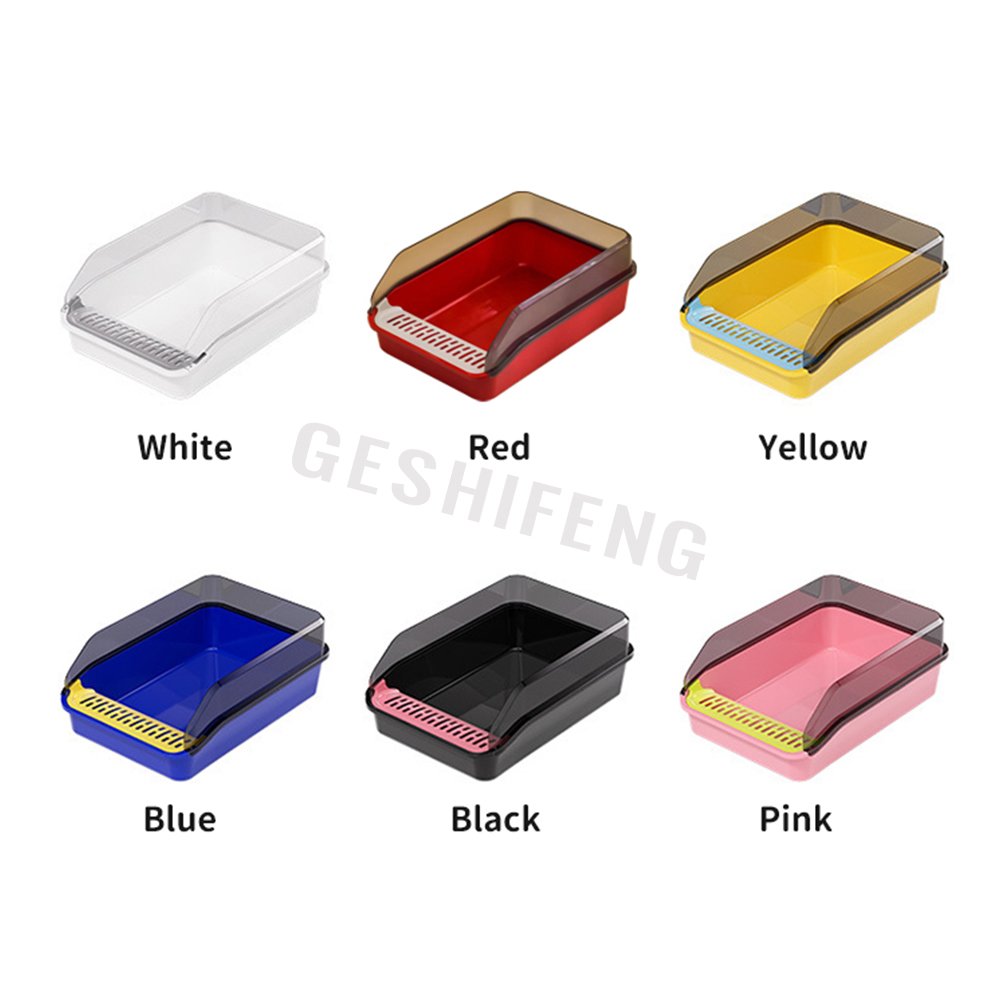 Most Popular Pet Products Cleaning Plastic thicken Cat Toilet Box Trays Simple Cute Cat Litter Box