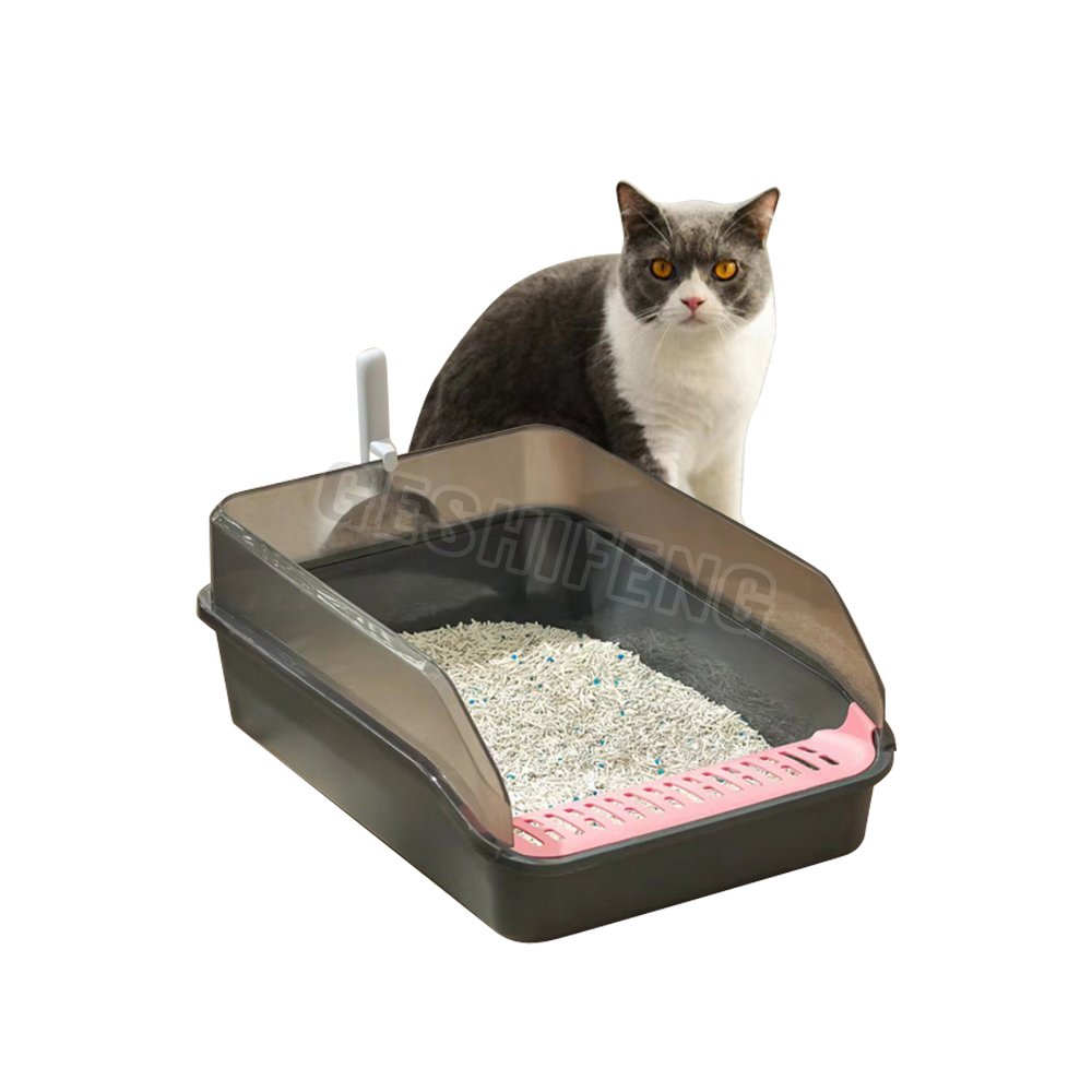 Most Popular Pet Products Cleaning Plastic thicken Cat Toilet Box Trays Simple Cute Cat Litter Box