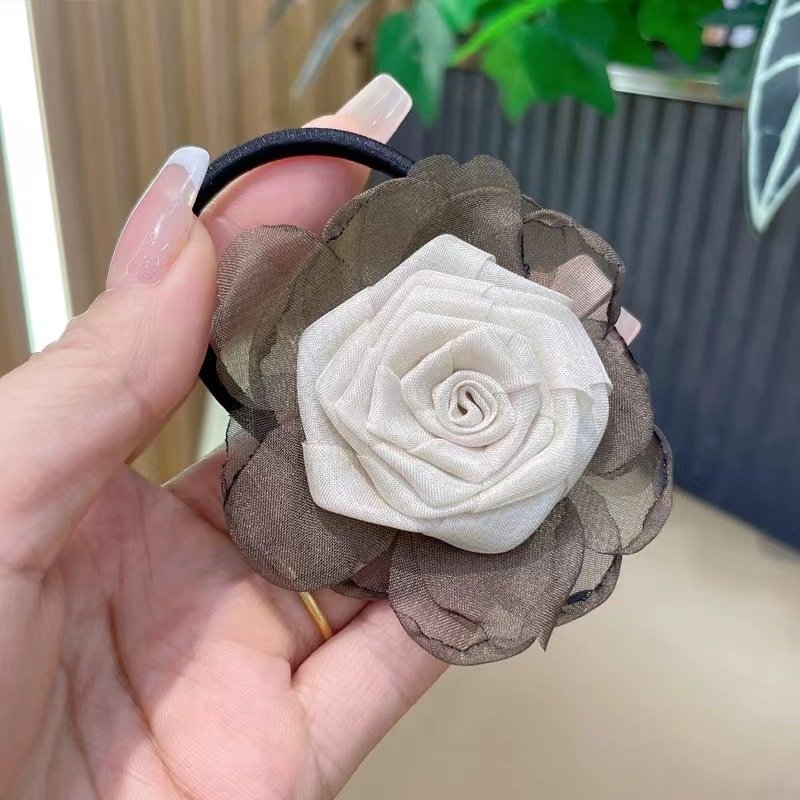 Korea Cute Rose Flower Ganchos Para El Cabello Hair Clip Niche Temperament Half-tied Hair Accessories