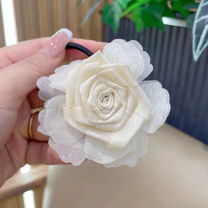 Korea Cute Rose Flower Ganchos Para El Cabello Hair Clip Niche Temperament Half-tied Hair Accessories
