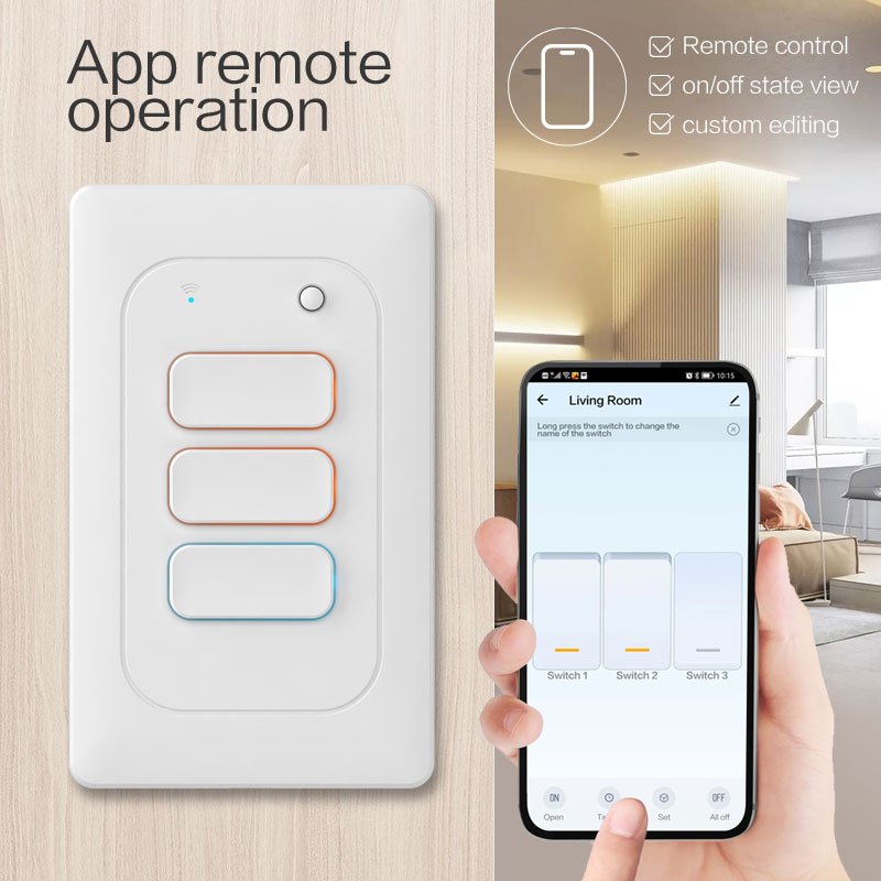 Us tecnologia inteligente para el hogar no neutral /neutral tuya zigbee touch wall switch smart home casa inteligente smart home
