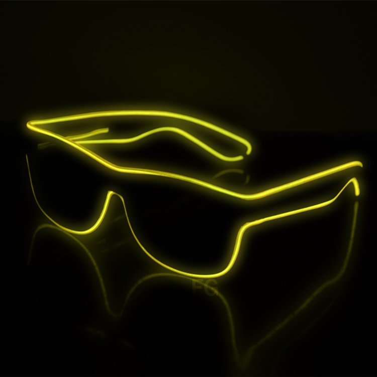 Christmas Item Party Gift LED Neon Glowing Light EL Wire Glasses for Nightclub Party Colorful EL Wire Neon Glasses