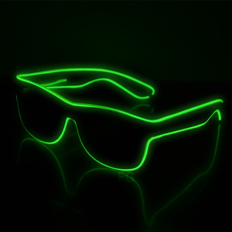 Christmas Item Party Gift LED Neon Glowing Light EL Wire Glasses for Nightclub Party Colorful EL Wire Neon Glasses