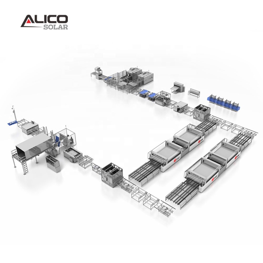 Solar panels production line Horizontal Rotary Machine EL+VI Detector Laminator Automatic Trimming Machine