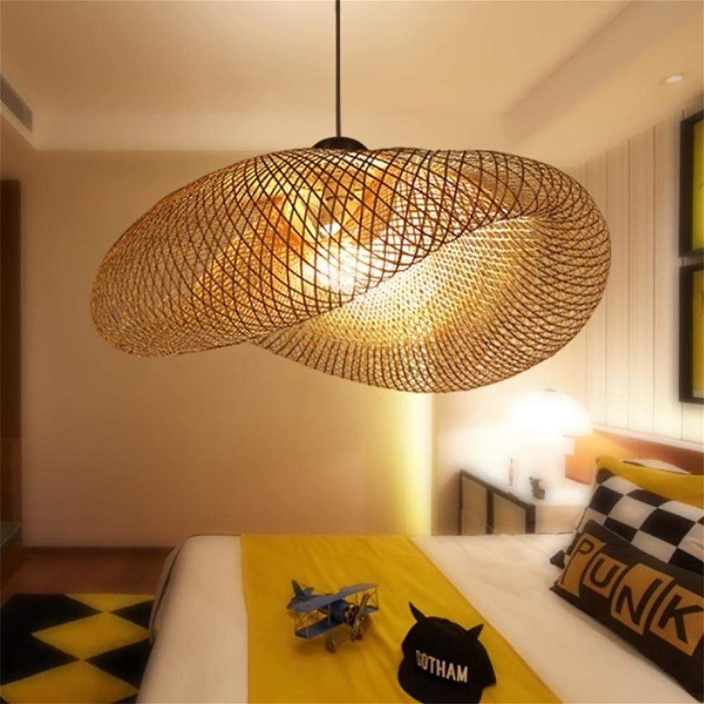 Top Sale Product Bamboo Jute Corn Husk Woven Lampshade Safe Ecofrienly Restaurant Hotel Decor