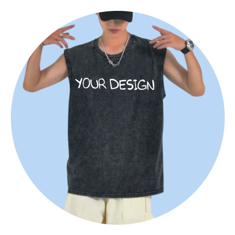 High Quality New Style Acid Wash Vintage tank top Custom 100% Cotton Men Vest Men's Tank Tops For men