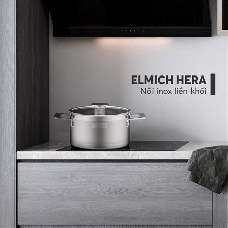 Best quality Elmich Hera EL 8266 seamless stainless steel cookware pots set size 16,18,22 cm