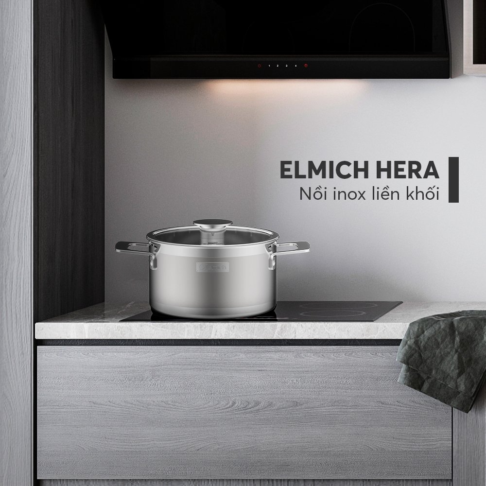 Best quality Elmich Hera EL 8266 seamless stainless steel cookware pots set size 16,18,22 cm