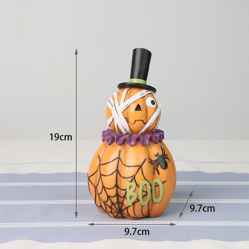 Redeco New Design Resin Holiday Decoration Halloween Pumpkin Skull For Home Decor