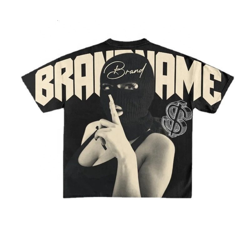 Streetwear Heavyweight 250 Gsm 100% Cotton Oversized O Neck Boxy Fit Dtg Print Graphic T-shirts High quality basketball T-shirt