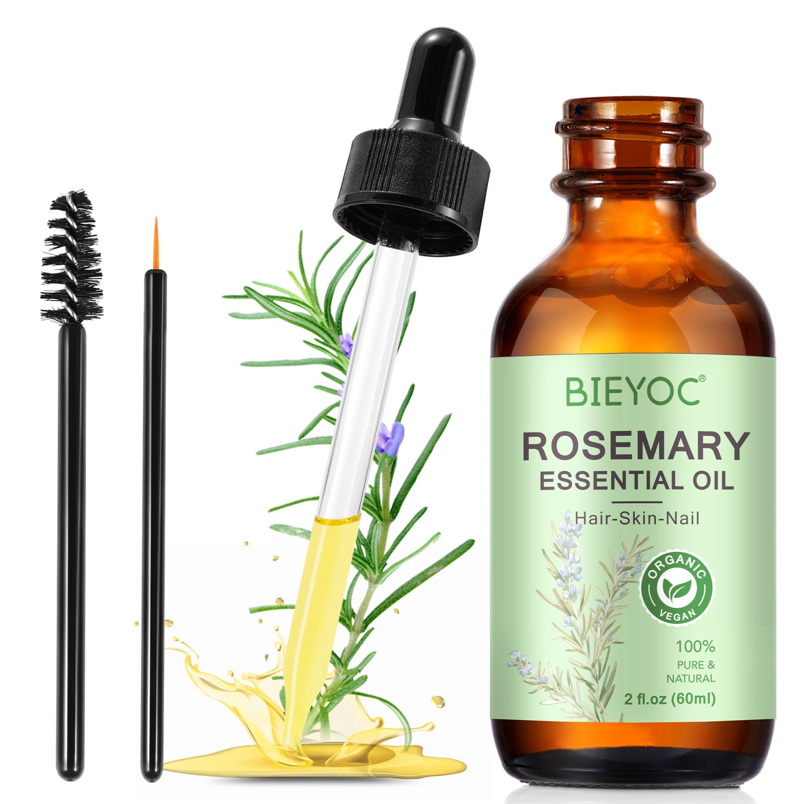 BIEYOC Organic Natural Hair Serum Treatment Aceite De Romero Para El Cabello Hair Care Products Rosemary Oil For Hair Growth