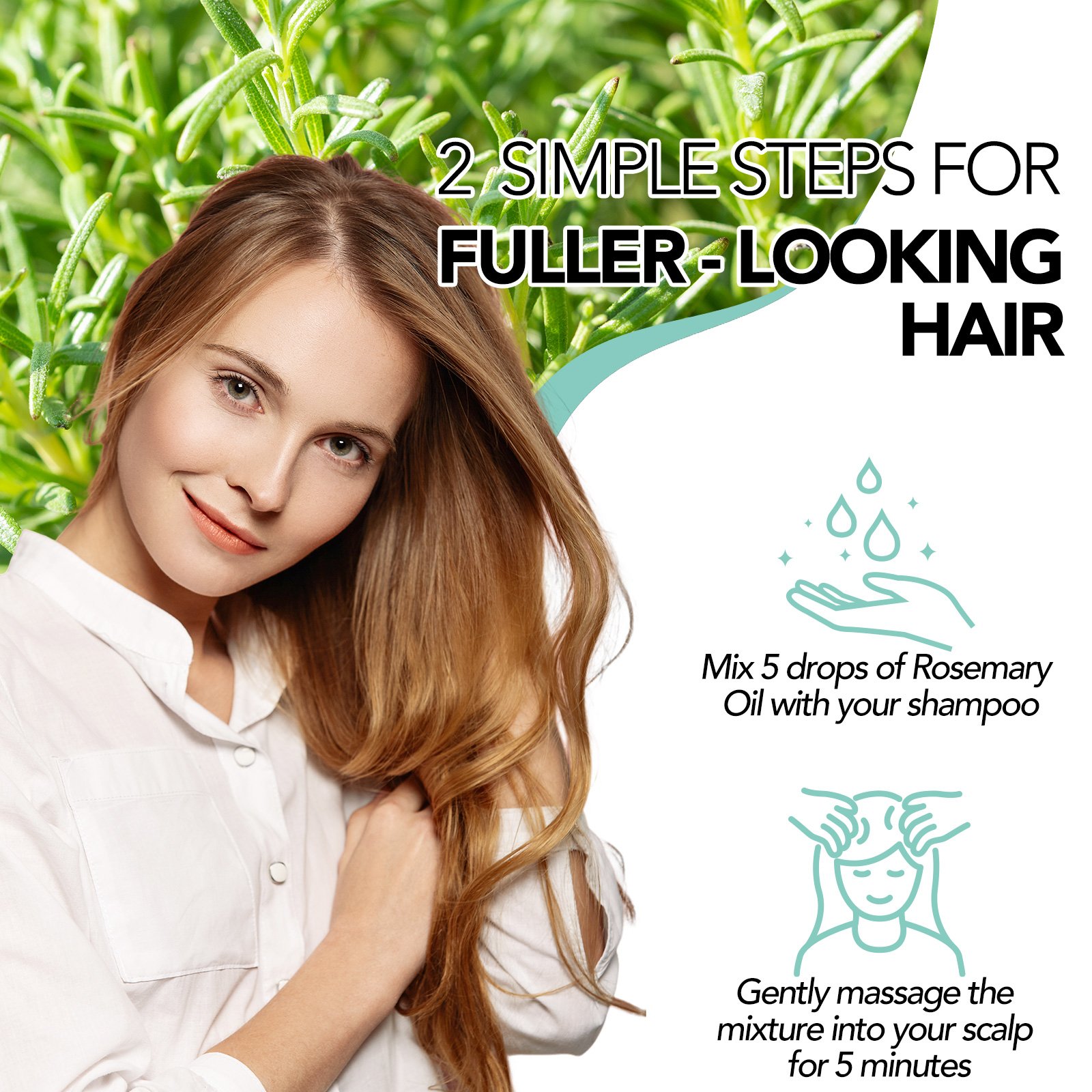 BIEYOC Organic Natural Hair Serum Treatment Aceite De Romero Para El Cabello Hair Care Products Rosemary Oil For Hair Growth
