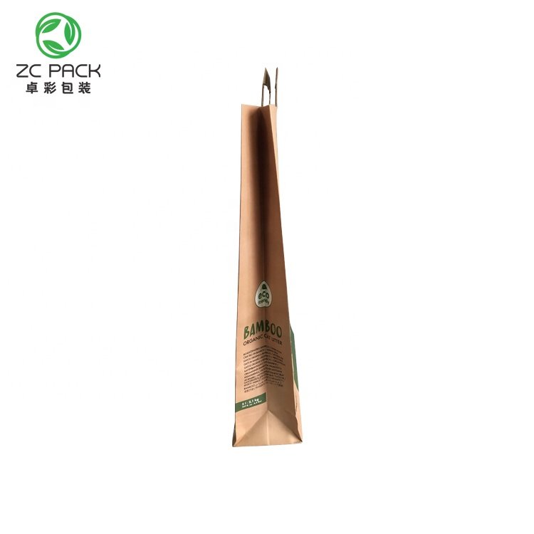China manufacturer Custom printed biodegradable cat litter packaging paper bag with handle