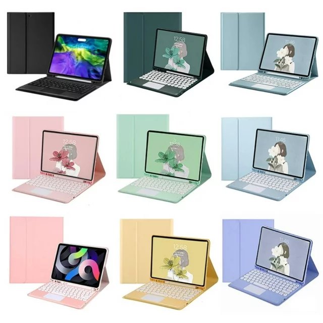 Shemax TouchPad Mini Keyboard Case for ipad pro 12.9 2021 2020 2018 Pu Leather Case para Tablet With Keyboard Wireless Keyboard