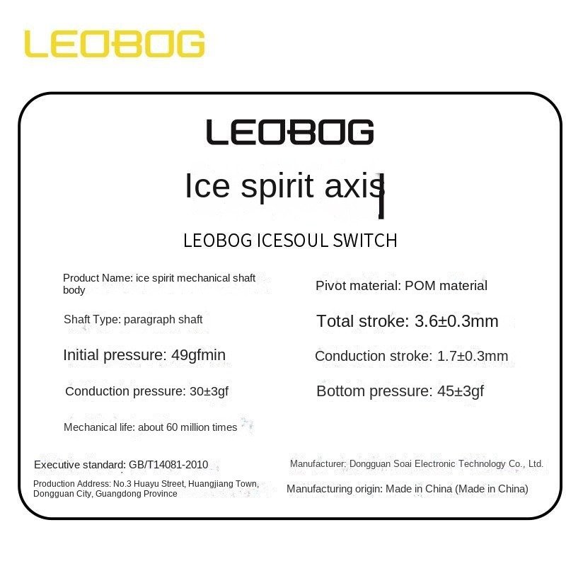 Wholesale of spot LEOBOG Ice Soul Axis Transparent Mechanical Keyboard Mahjong Sound Five Foot Customized Axis Factory RunSwitch