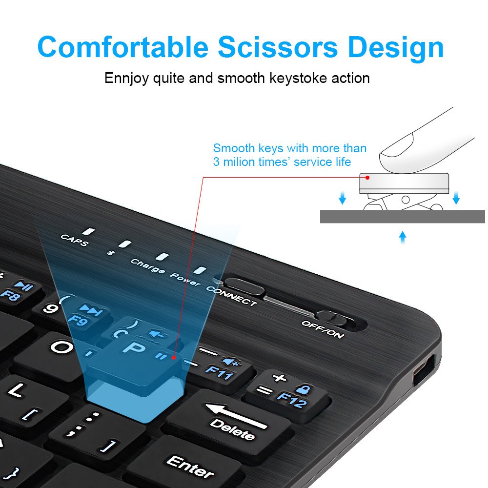 BTJP-1001 Universal Case 10 gaming cover mobile phones blue tooth Mini Wireless Keyboard For android Tablet phones Keyboard