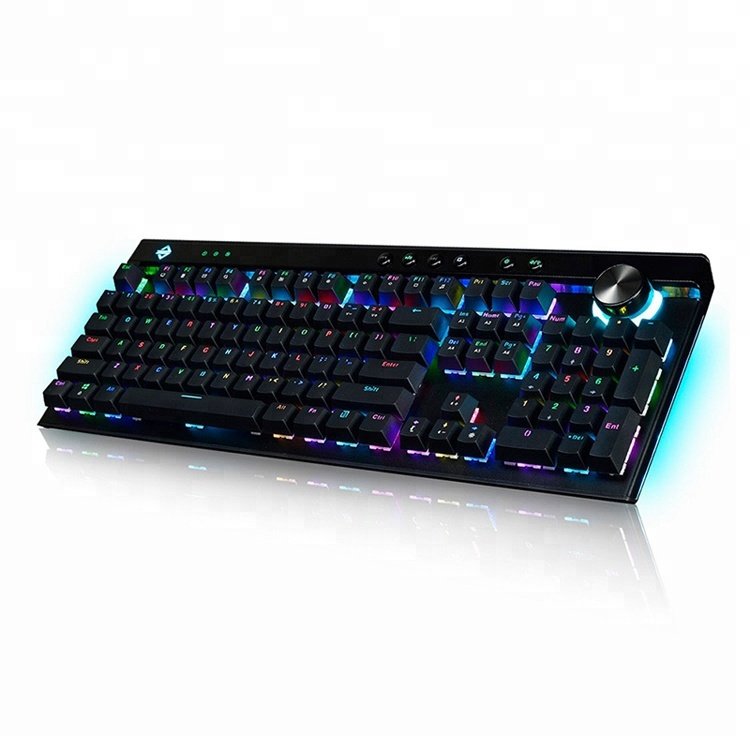 Ajazz 111 Keys RGB Mechanical Keyboard white/brwon/red Switches Ergonomic Arc With Dual-mode keyboard stabilizers