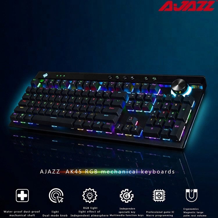 Ajazz 111 Keys RGB Mechanical Keyboard white/brwon/red Switches Ergonomic Arc With Dual-mode keyboard stabilizers