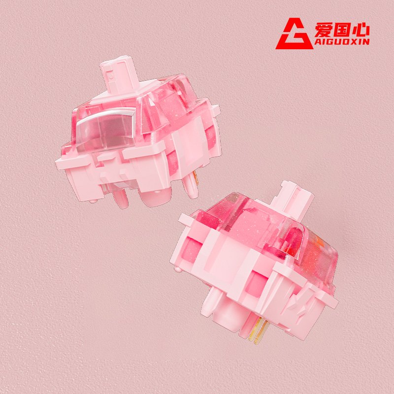 AIGUOXIN Dark Cherry Colored Glaze 5-pin Linear Switch With Light Guide Customized Hot Swap Mechanical Keyboard Switch