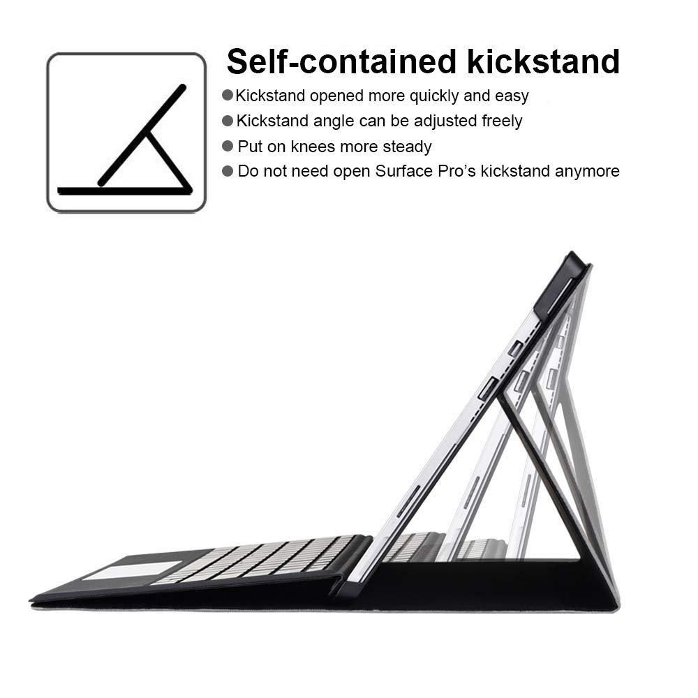 Keyboard Case for Microsoft Surface Pro 7 Plus Pro 7/6/5/4 12.3Inch Leather Folio Stand Case for Surface Pro 9 8 X 13 Inch Cover