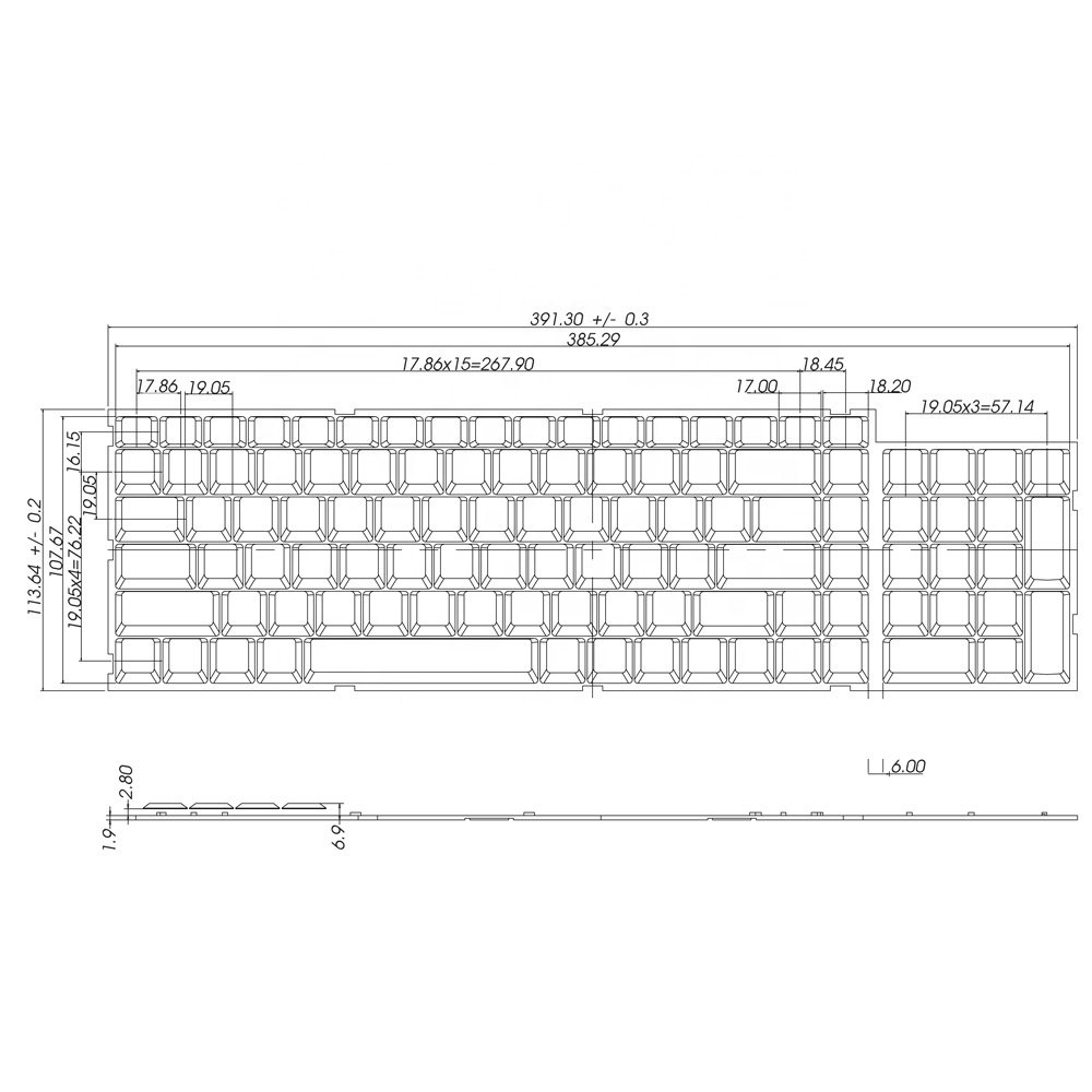 KVM Industrial Scissor Switch Keyboard Module with Numeric Keypad