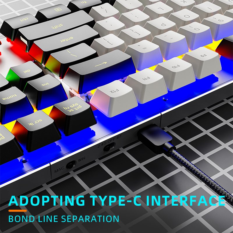 Full Size 108 Keys Mechanical Keyboard Rainbow Backlit Teclado Gamer Red Switch Blue Switch Custom Gaming Keyboard