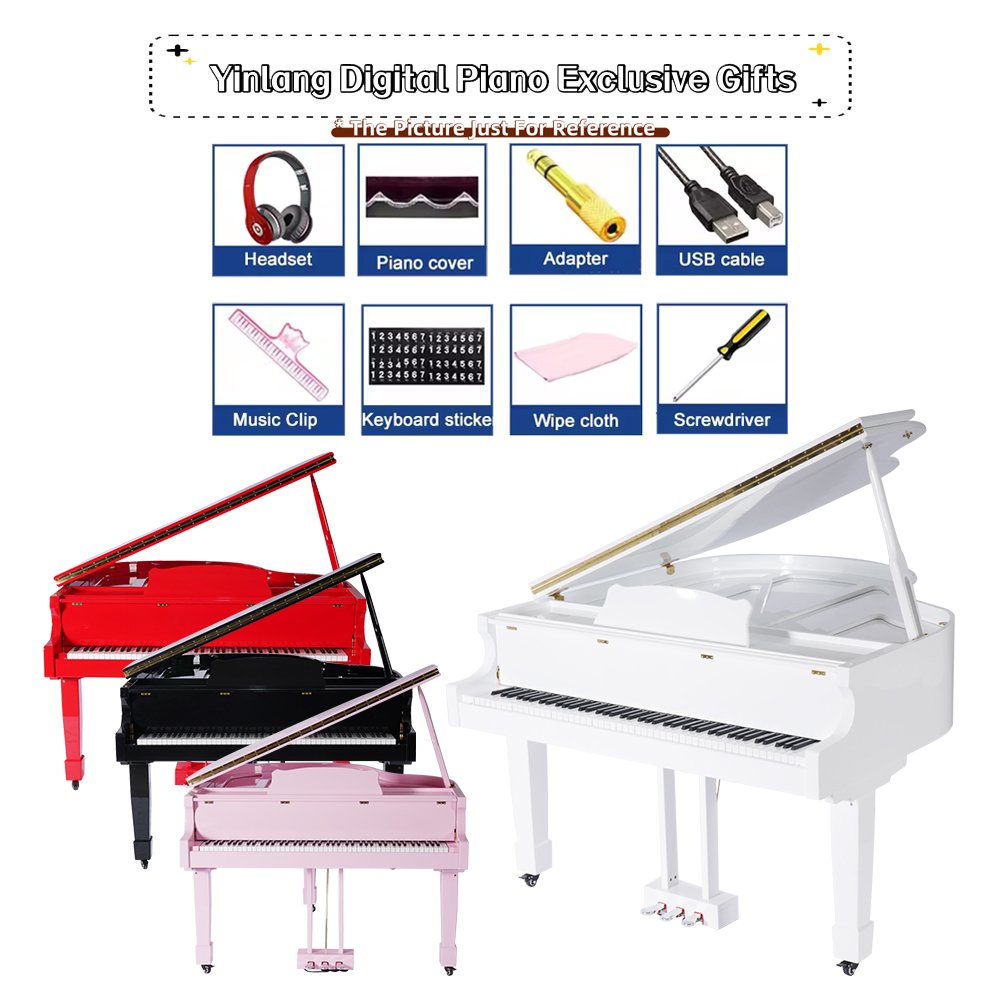 Digital Grand Piano 88-Key Professional Piano High Quality 16-Level Touch Sensitivity YM-A158GD Luxury Piano