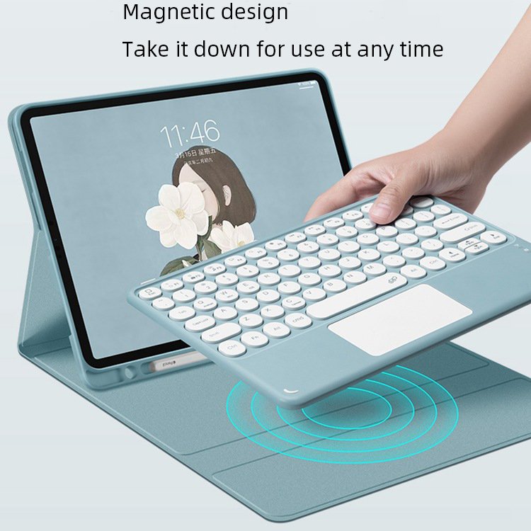 Keyboard case For ipad 10/9/8 Shockproof PU Tablet Case Pencil Holder Tablet Cover case with keyboard For ipad air/mini 6/5/4