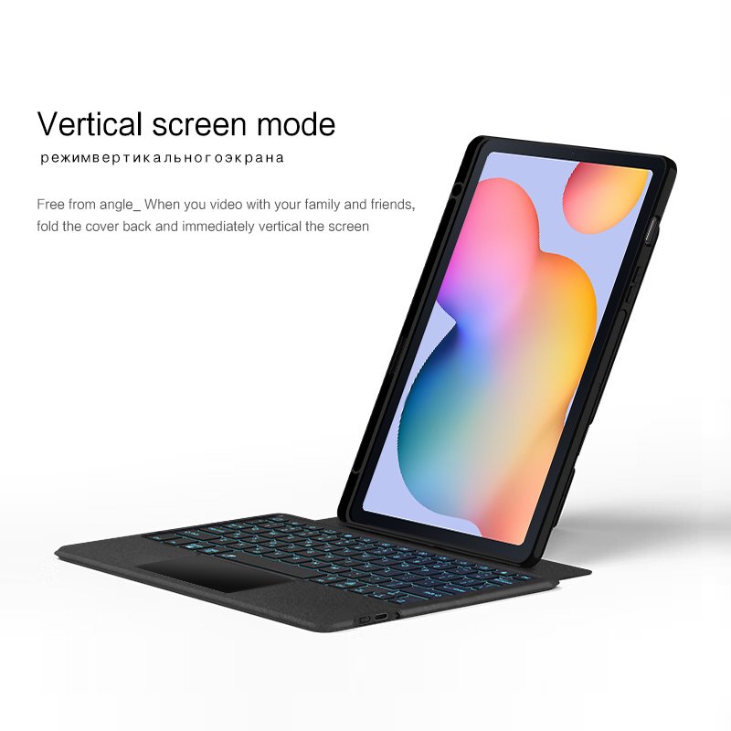 Case for Samsung Galaxy Tab S6 Lite 10.4 P610 P615 Keyboard Case Cover With Russian Spanish English Korean Arabic Keyboard