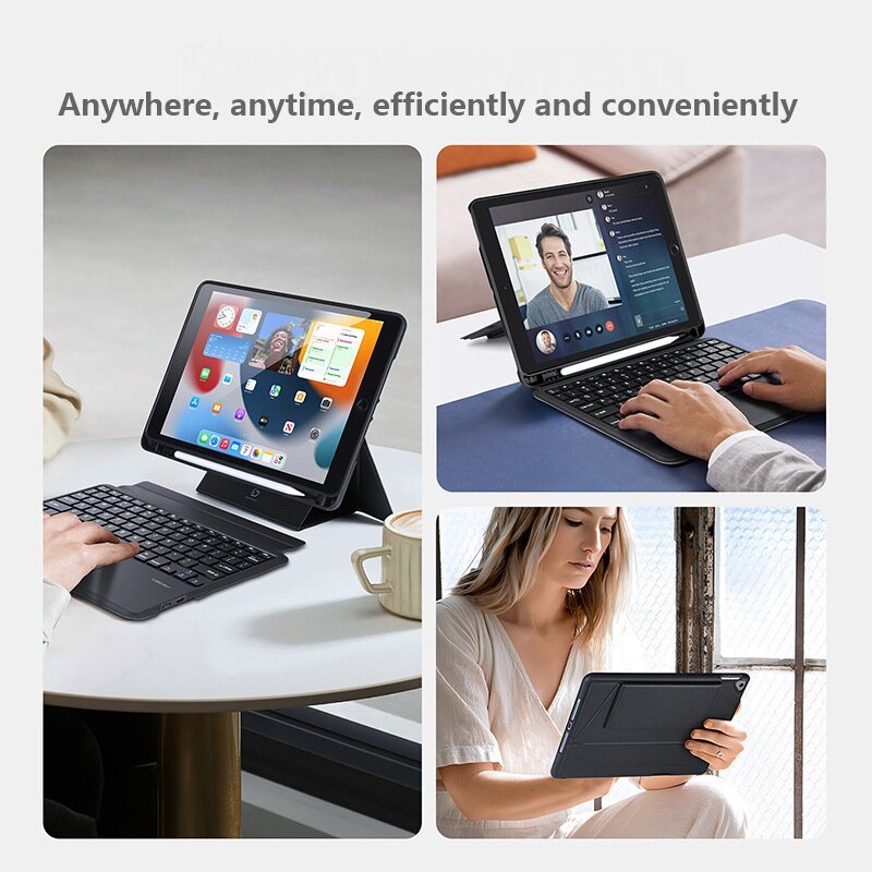 For iPad Keyboard Case For iPad 2024 Air 11-in 13-in M2 Pro 11/13in M4 Pro 1110.2 9/8/7th 10.5 9.7 Air 3 2 Mini 4 5 Case