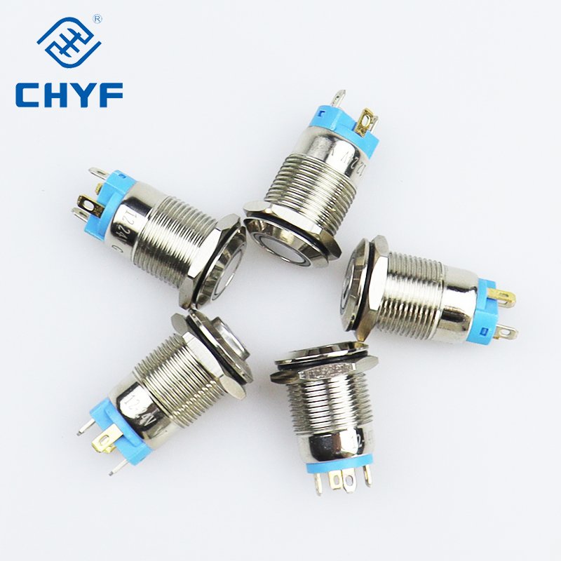 IP65 Level Waterproof 12mm Metal Push Button Switch On/Off Function 1NO 1NC Switch Combination Max Voltage 250V/12V Momentary