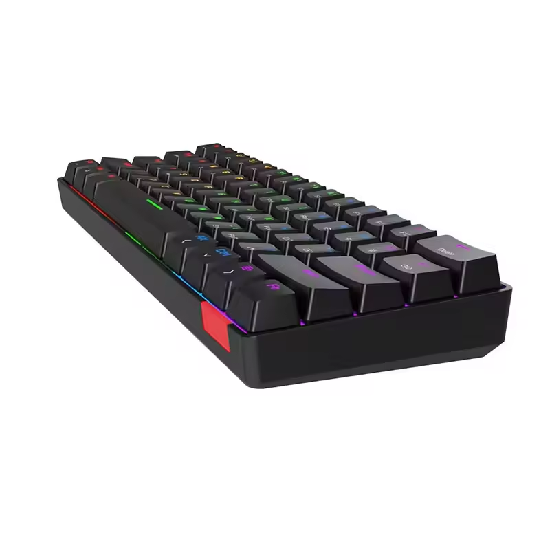 61-Key Hot-Swappable Wireless Bluetooth Mechanical Keyboard , Russian Layout, Single-Color RGB Lighting,