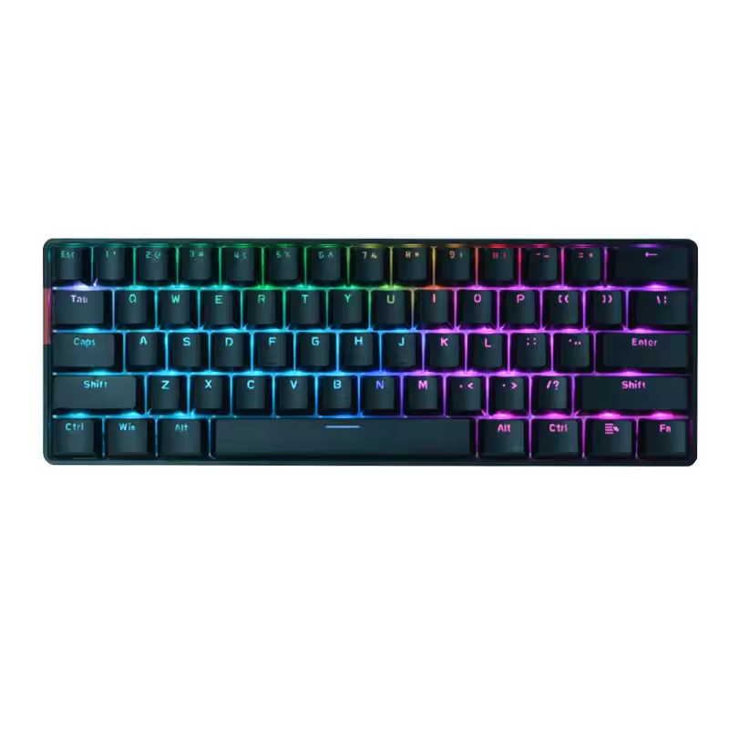61-Key Hot-Swappable Wireless Bluetooth Mechanical Keyboard , Russian Layout, Single-Color RGB Lighting,