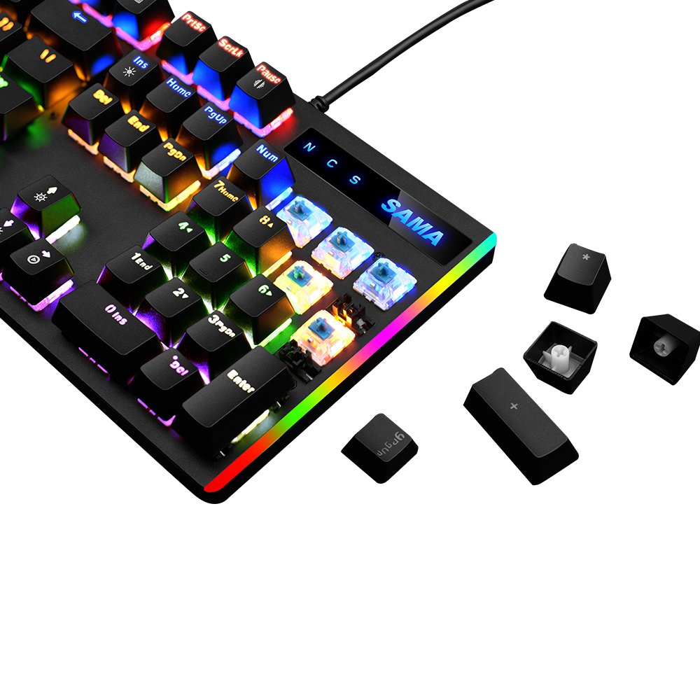 SAMA Gaming Keyboard and Mouse Set RGB Wired 104 Keys Mechanical Computer Keyboard and Mouse