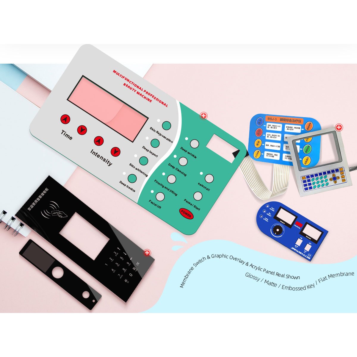 Polycarbonate Material Keypad Button Membrane Switch Graphic Overlay