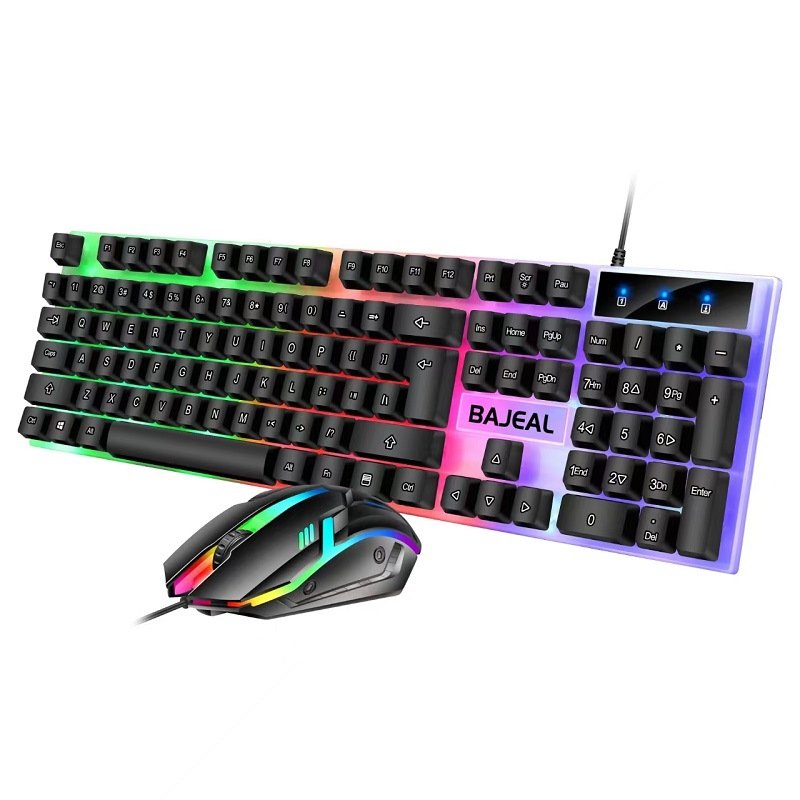 Trending New Products Silent Mechanical Gaming Keyboard Mouse for ipad Laptop Computer RGB Light Wired Keyboard and Mouse Combos