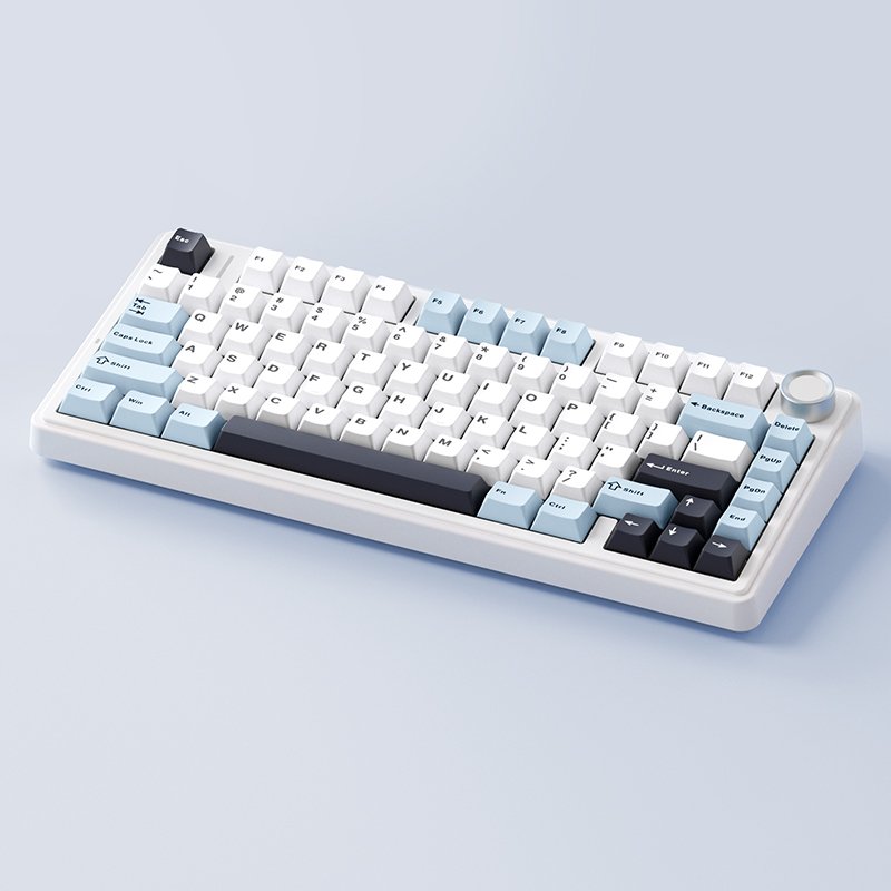 AULA F75 ready to ship wired usb RGB LED light pc computer custom wires gaming mechanical switch 75% keyboard 82 keys with konob
