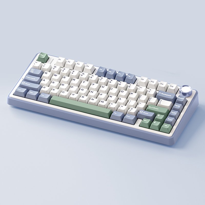 AULA F75 ready to ship wired usb RGB LED light pc computer custom wires gaming mechanical switch 75% keyboard 82 keys with konob