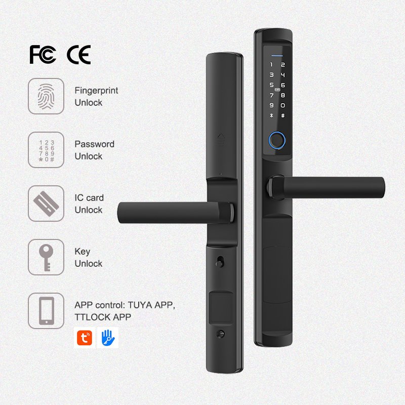 Zinc Alloy Zigbee Tuya Smart Lock Door Waterproof Outdoor Glass Sliding Door Lock