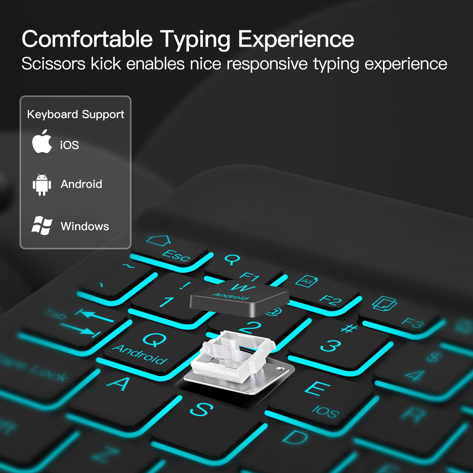 Auto Sleep/ Wake Wireless BT Magnetic Detachable Keyboard Cover For Samsung Tablet A7 Lite 8.7 inches Android Case