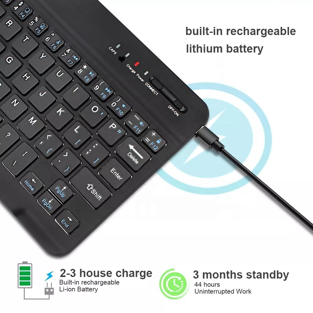Cheapest Price Wireless Rechargeable Bluetooths Tablet Keyboard Portable 7 Inch for iPhone iPad Android Windows iOS