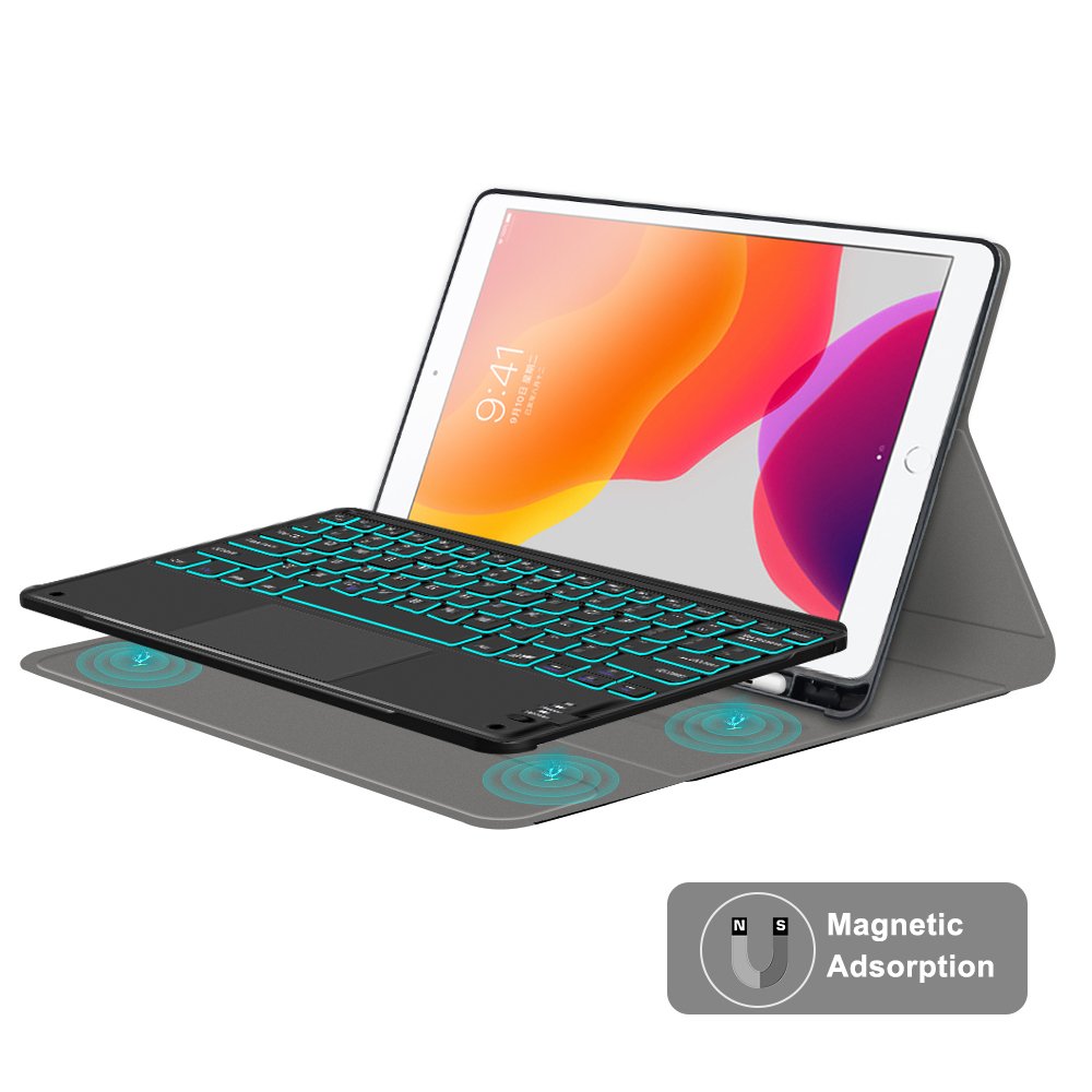 wireless Keyboard case for ipad 8th 9th generation ipad air 10.5 wireless Touchpad keyboard cover leather tablet Case