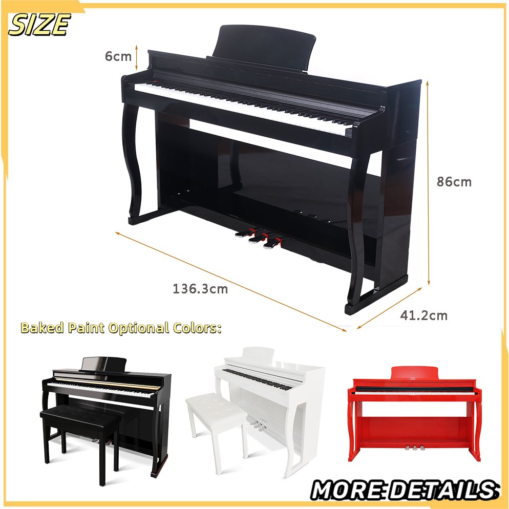Best Quality Electronic Piano Digital Piano Keyboard 88-Key Hammer Action Keyboard Baked Paint Professional Training YM-A88
