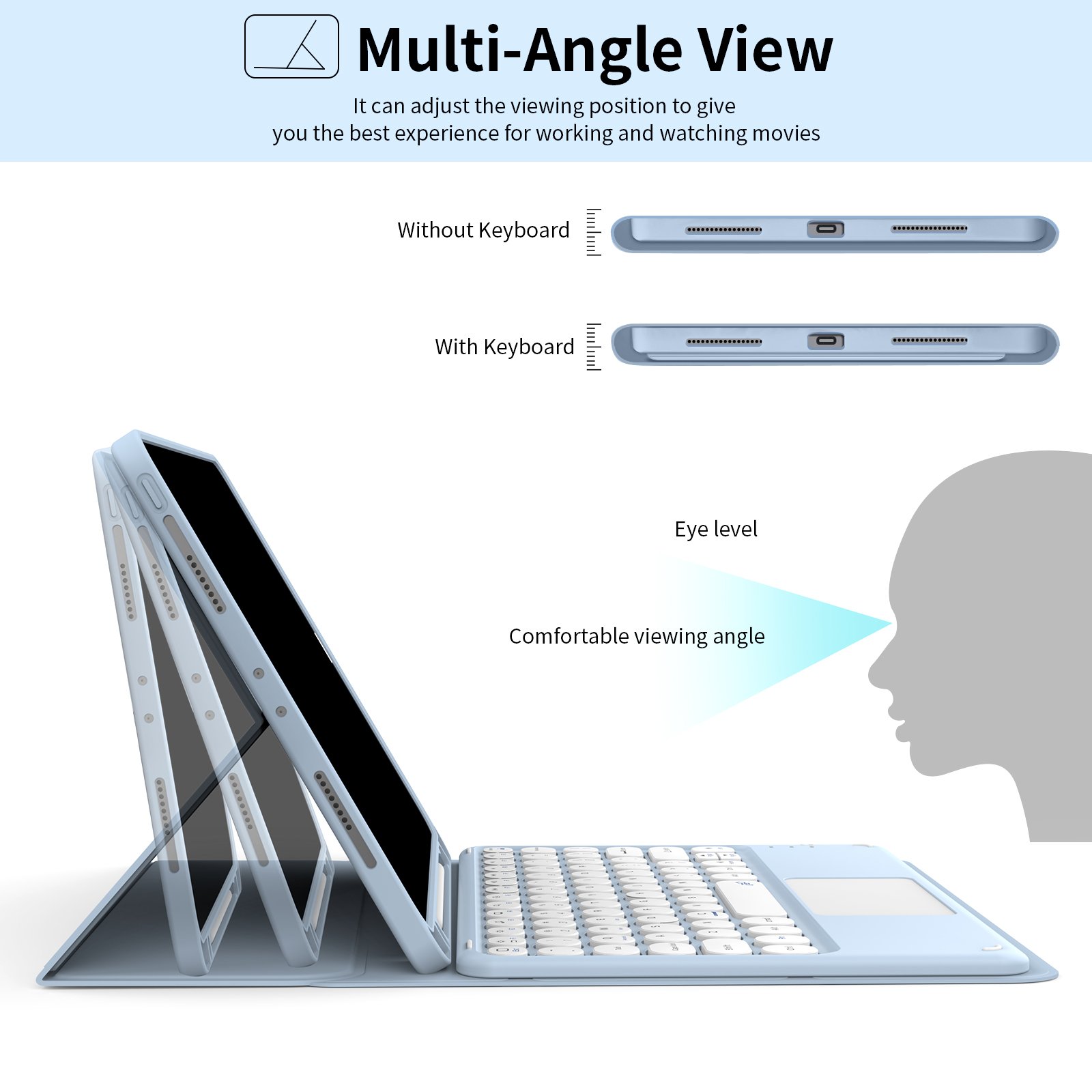 2022 Factory Smart Tablet case For iPad 11 Pro case with Keyboard Soft Silicone For iPad Pro 11 inch with Pencil Holder