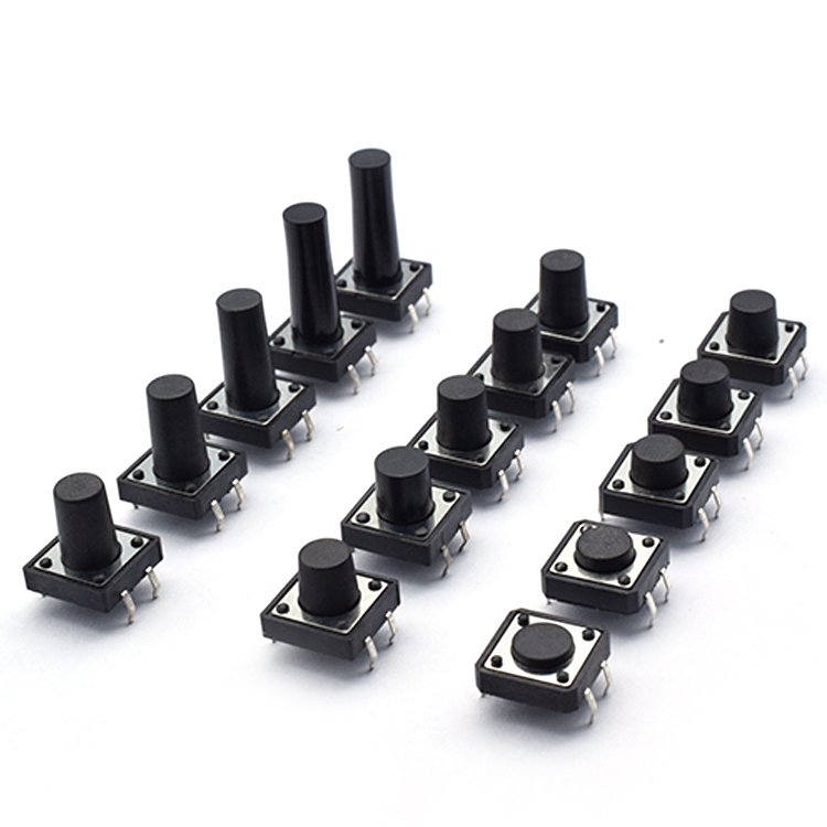 DC 12V 50mA DIP Tact switch 12*12 Custom Height 12x12 Tactile switch Round Head Manufacture Soft Feeling switch