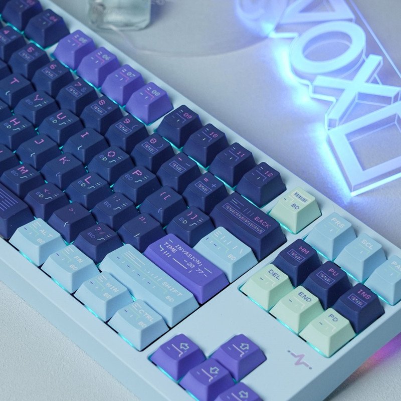 New Arrival Neon Edge Keycaps PBT Cherry Profile Dye Sublimation 140 Keys For MX Switch 64/68/104/108 Mechanical Keyboard