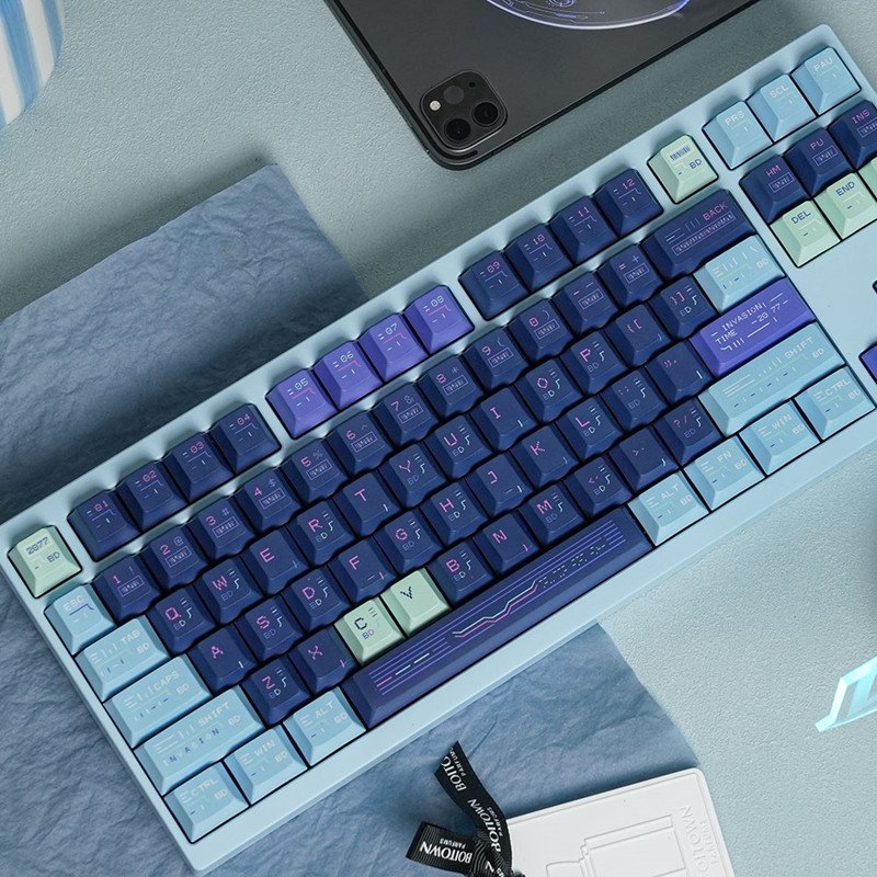 New Arrival Neon Edge Keycaps PBT Cherry Profile Dye Sublimation 140 Keys For MX Switch 64/68/104/108 Mechanical Keyboard