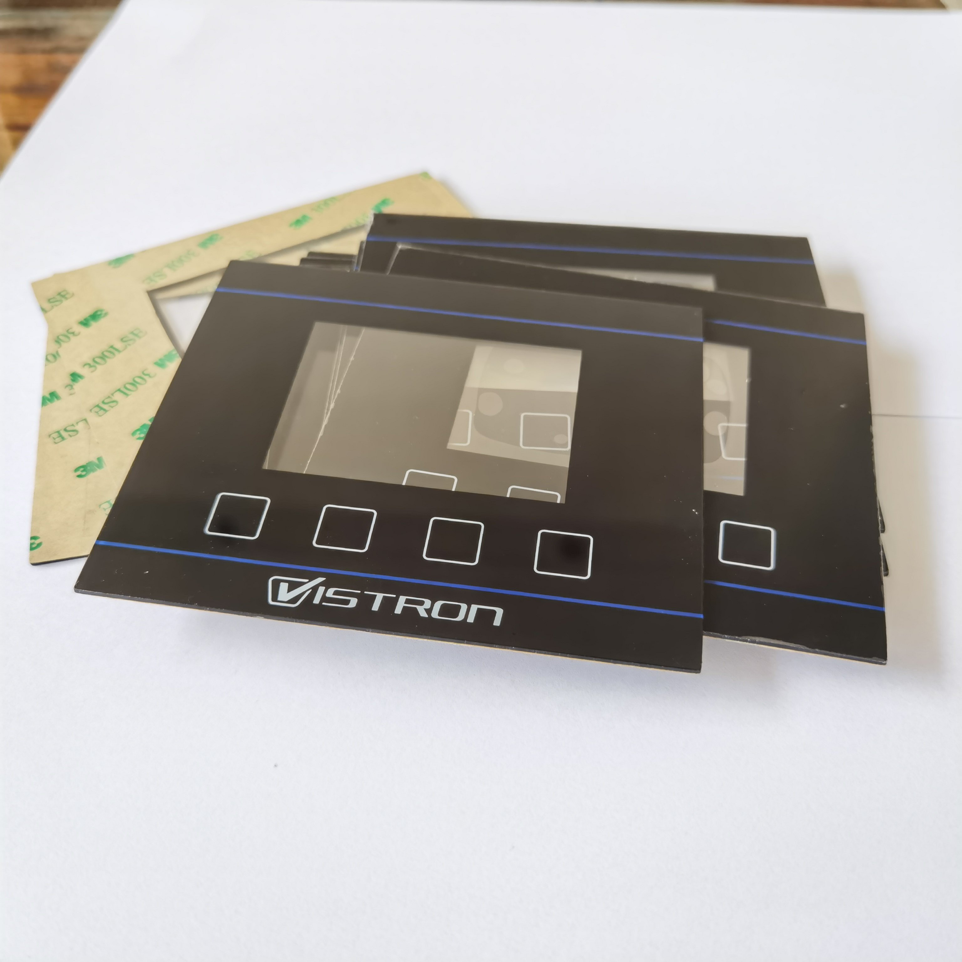 OEM custom printing logo waterproof silk printing PET material 3M467 3M468 self adhesive graphic overlay